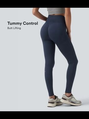 Halara OneForm Seamless Flow HighWaisted Tummy Control Butt Lifting Legging Navy